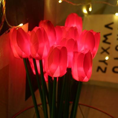 China Beautiful Flower Lamp Artificial Flower Led Fiber Optic Bathroom Lamp for sale