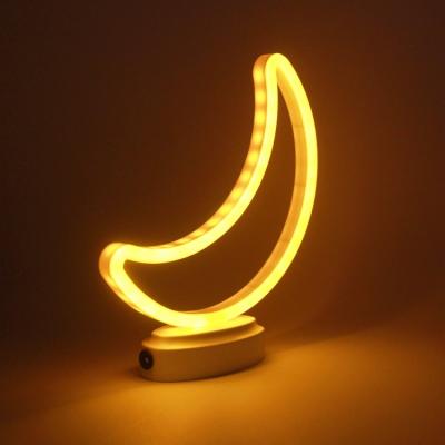 China Moon Night Light Led Christmas Decorative Crescent Moon 3d Neon Night Light for sale