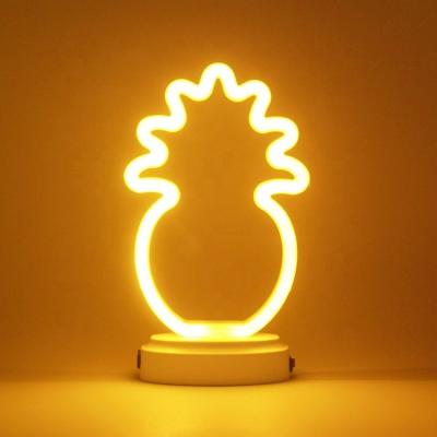 China Fairy Night Light Cheap Led Decorative Pineapple Neon Lamp Battery Operated for sale