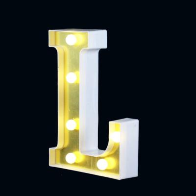 China Plastic Alphabet L Lights Battery Operated LED Light Alphabet Letter Night Marquee Letter Lights for Wedding,Birthday,Valentine's Day for sale