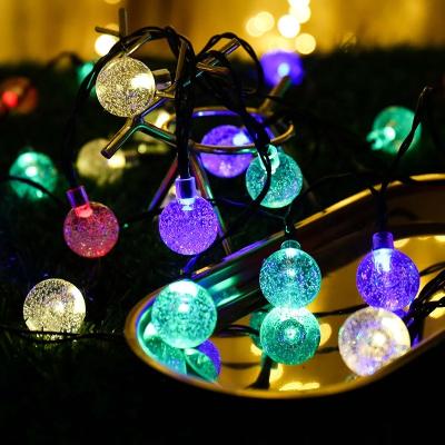 China LED String Lights Like Night Garden Decoration 7m Hanging Lamps 50LEDs Bubble Solar Powered Ball Shaped Led Grape String Fairy Bulb Light for sale