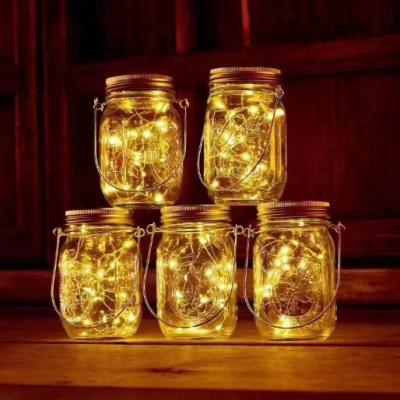 China Mason Jar Solar Lantern Lights Dresser for Patio Garden Mason Jar Lanterns Table Wedding Decorations Lights for sale