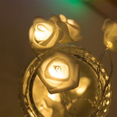 China Light Rose Flower Color Changing Led Decoration Mounted Flower Fairy Lights For Wedding for sale