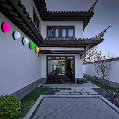 China Solar Outdoor Garden Half Ball Garden Lights Led Color Changing Wall Lamp Floor Lantern for sale