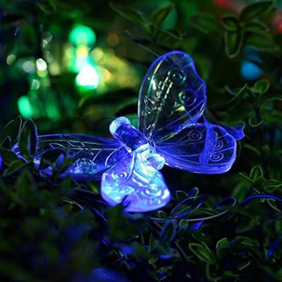 China Garden Led Butterfly String Lights Outdoor Solar Solar Butterfly Lights Decorative Fairy Lights for sale