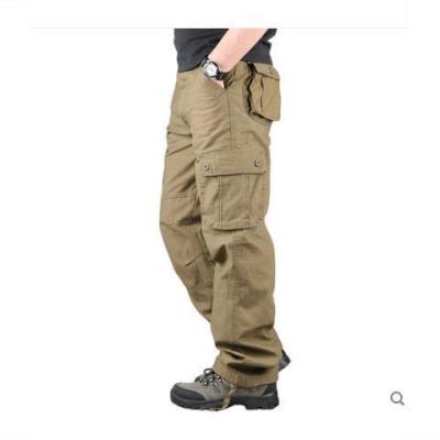 China Wear-Resistant Auto Repair Loose Deep Crotch Breathable Work Pants Men's Insurance Canvas Thickened Work Cargo Welding Straight Trousers for sale