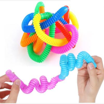 China Amazone Hot Selling Stretch Baby Sound Tubes Toys For Stress And Worry Relief Multicolor Sensory Toy for sale