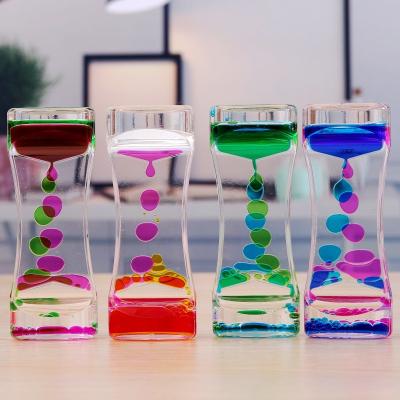 China Minimalist Liquid Timer Motion Sensory Visual Toys Motion Bubble Liquid Hourglass for Home Decor for sale