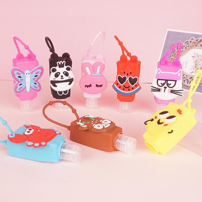 China Custom Cartoon Silicone Logo Eco Friendly 30ml Hand Sanitizer Bottle Holder for sale