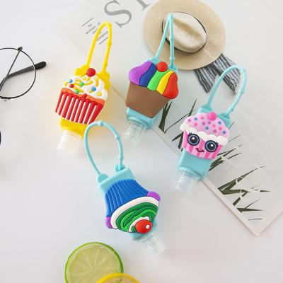 China Custom OEM Eco-Friendly Logo Travel Silicone Cartoon 30ml Liquid Soap Hand Sanitizer Bottle Holder for sale