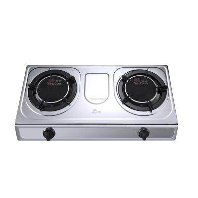 China Household Redsun Infrared Burner Stainless Steel Two Burner Cooker Table Top Gas Stove for sale