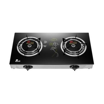 China Household Redsun infrared gas stove Gas ceramic cooktops Table type 2-head tempered glass furnace for sale