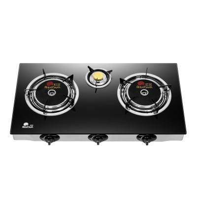 China Household Redsun infrared gas stove Gas ceramic cooktops Newest 3 Burner Cooking Gas Stove for sale