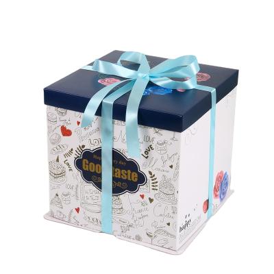 China High Quality Materials Factory Recycled Cheap Customized Printed Big Birthday Cake Box With Handle for sale