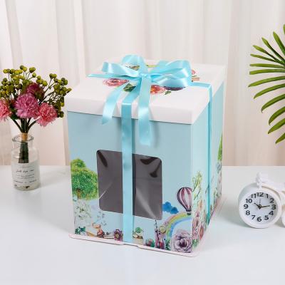 China Wholesale Low Price Hot Selling Recyclable 10 Inch Customized Cake Pop Paper Box With Handle Window for sale