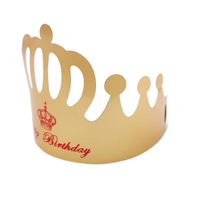 China Disposable Eco-friendly Adult Gold Birthday Dress Crown And White Card Paper Kids Birthday Party Hat for sale