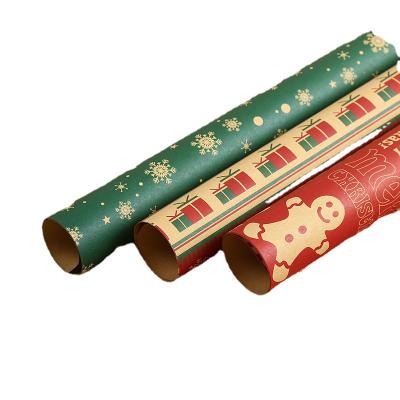 China New Recycled Christmas Wrapping Paper Lattice Kraft Paper Birthday Gift Boxes for sale