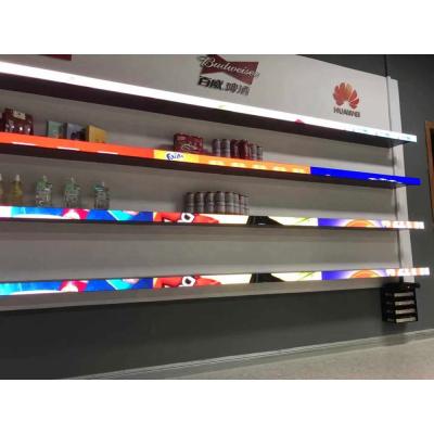 China Digital Signage For Retail Products Shelves Supermarket Wall Smart 60mm COB P1.25 Led Shelf Strip Video Shelves Display Screen Signage For Cosmetic for sale