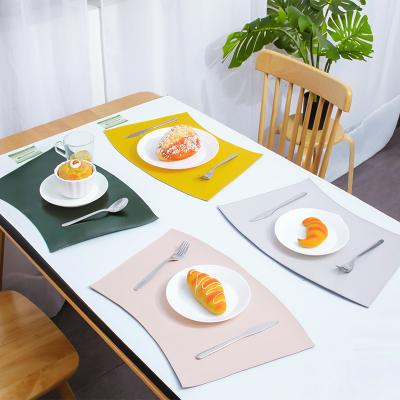 China Leather Western Food Viable Mats Waterproof Nordic Style Table Mat Simple Placemat Amazon PU Placemat for sale