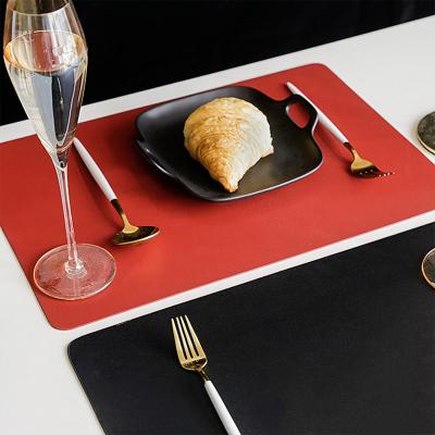 China Sustainable Factory Manufacturers Custom PU Leather Luxury Table Mat for sale