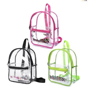 China 2022 new eco-friendly transparent pvc school bags kids mochilas escolares sequin shoulder backpack girls waterproof clear backpack for sale