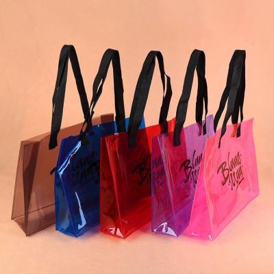 China high quality custom print design pvc logo bag new glitter transparent pvc clear vograce plastic bag for sale