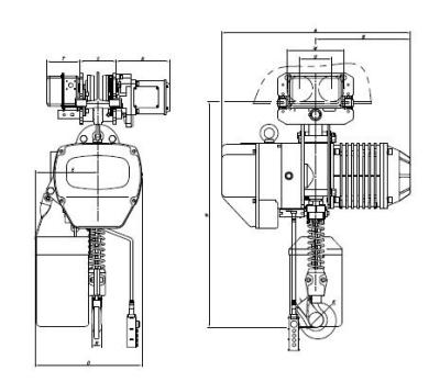 China Neolift Brand Outdoor Lifting 2 Ton Electric Goods Chain Hoist With Electric Trolley for sale