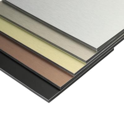 China Waterproof Brushed Aluminium Composite Sheet , Wear Resistant ACM Brushed Silver for sale