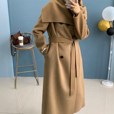 China Anti-wrinkle OULAIYADI Woman High End Scarf Over-the-knee Woolen Cashmere Winter Long Fur Coat Women for sale