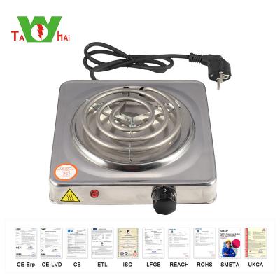 China Outdoor High Quality Durable Stainless Steel Electric Stove Single Burner 1000W Electric Stove for sale