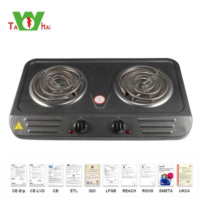 China Hotel Good Selling 2 Burner Stove Electric Cooking Appliances 2000W Coil Electric Cooking Stove for sale