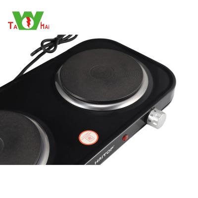 China Hotel Good Selling Kitchen Stove Hot Plate Solid Electric Aluminum Double Stove Hot Plate for sale