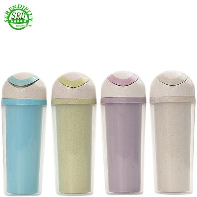 China New Food Grade Safe Wares Environmental Double Wall Wheat Straw Cup for sale