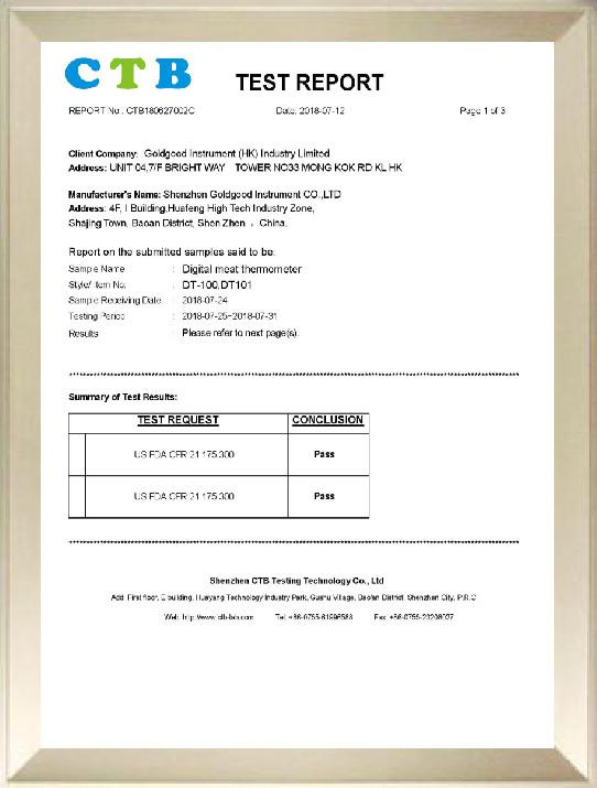 FDA - Shenzhen Goldgood Instrument Limited