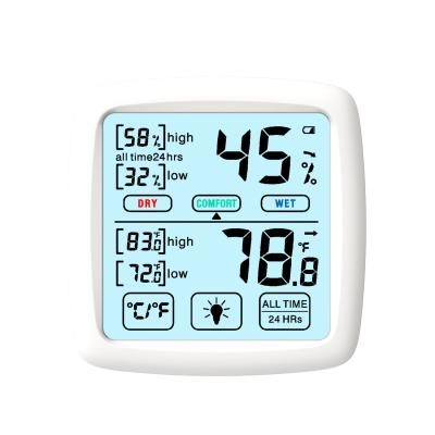 China Gray Lcd Indoor Thermometer Temperature en Vochtigheidsmonitor met Digitale Hygrometer Te koop