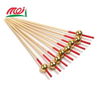 China Factory Direct Small Disposable Barbecue Easily Cleaned Bamboo Sticks With Ball for sale