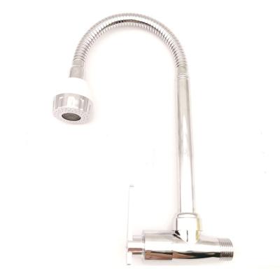 China Single Cold Water Taps 2021 Thermostatic Sink Faucet Pull Down Spout Angsa Tembok Flexible Rotatable Kitchen Bibcock for sale