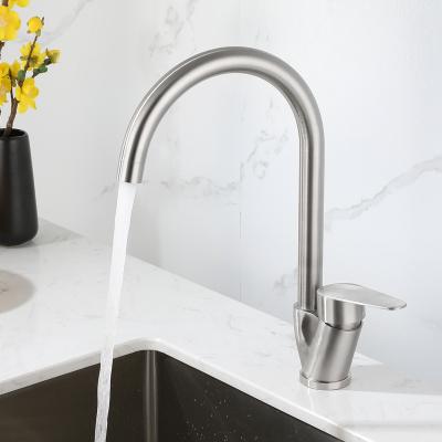 China Modern Stainless Steel Kitchen Mixer Sink Taps Modern Single Lever Swivel Spout Kitchen Sink Basin Mixer Tap With UK Standard Fittings for sale