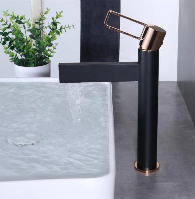 China Metered Faucets Basin Faucet Tap Mixer Taps Single Lever Water Vintage Body Black Brass High Quality Gold Large for sale