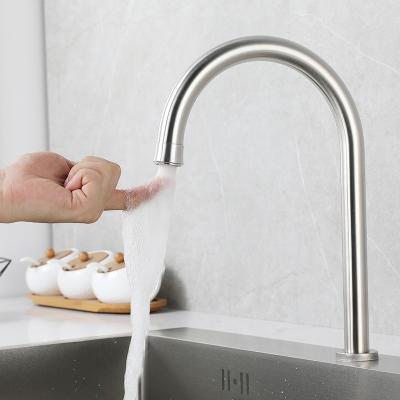 China New Design Modern Touch Control Sink Cold Push Button Basin Faucet For Toque En Fregadero Griffos for sale