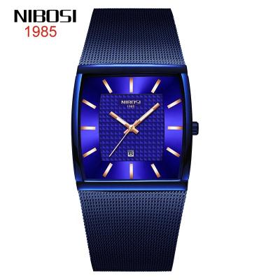 China Full Explosive Student Watch Nibosi Calendar Personality Quartz Watch Stainless Steel Mesh Strap Watch Men Waterproof for sale