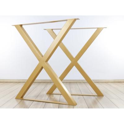 China Modern Furniture Table Legs Heavy Duty Desk Dining Desk X Shape Steel Coffee Dining Modern Metal Luxury Gold Table Legs For Table for sale