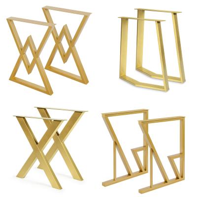 China Office Furniture Modern Gold Table Legs Heavy Duty Cast Steel Cafe Dining Luxury Modern Gold Metal Table Legs For Table for sale