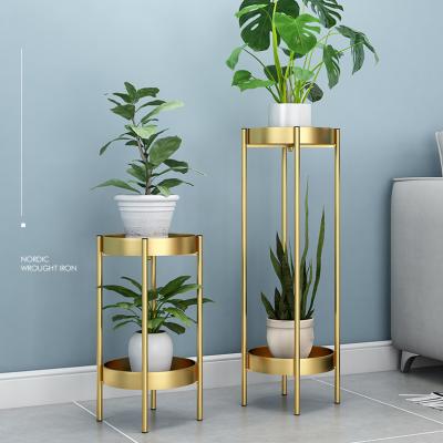 China Europe Flower Stand Ladder 2 Tier 3 Wedding Rack Indoor Metal Shelf Tall Iron Gold Display Designs Planter Potted Plant Flower Stand for sale