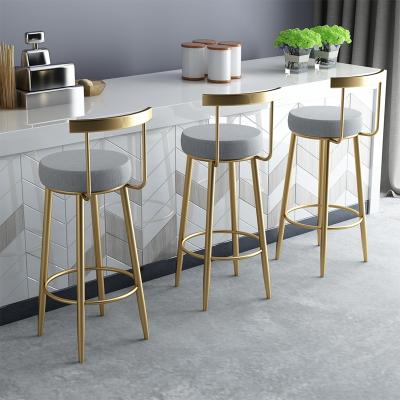 China Wholesale Modern Furniture French Large Iron Counter Table Bar Chair Gold Metal Stools Chair Luxury Modern Bar High for sale