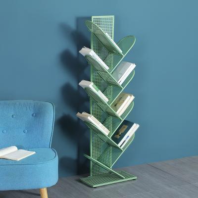 China Modern Big Tree Foldable Ladder Bookcases Kids Living Room Furniture Beam Steel Black Bookshelves Metal Bookshelf Kids Bookcases for sale