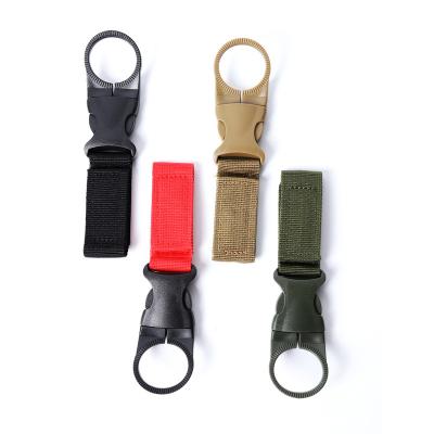 China Outdoor Camping Hiking Webbing Water Bottle Hook Outdoor Sports Mountaineering Buckle Water Cup Traveling Tactical Nylon Buckle for sale