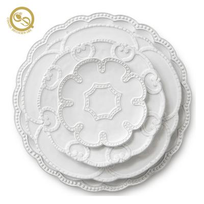 China Sustainable British Style Eco-Friendly Dish Charger Dish White Dish Sets for sale