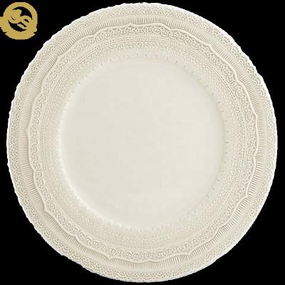 China Melamine Plate Dishes Plastic Tableware Restaurant/Non Disposable Charger Viable White Dish Restaurant Dinnerware for sale