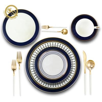 China Viable New Product Ceramic Dinner Plate Set Sets Porcelain Dinnerware Household for sale